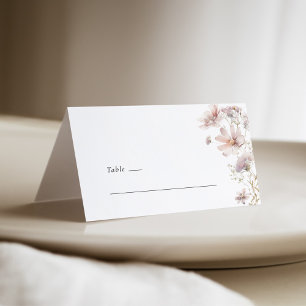 Blush Wildflower Boho Wedding Place Card