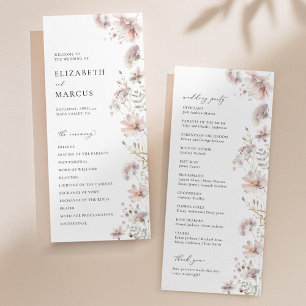 Blush Wildflower Boho Wedding Program