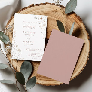 Blush Wildflower Botanical Wedding  Invitation