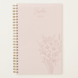 Blush Wildflower Personalised Name & Year Planner