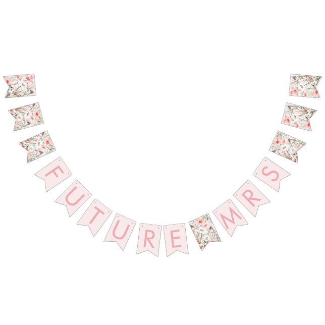 Blush Wildflowers Future Mrs Bridal Bunting Banner (All)