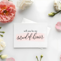 Blush Will you be my Maid of Honour Proposal Card
