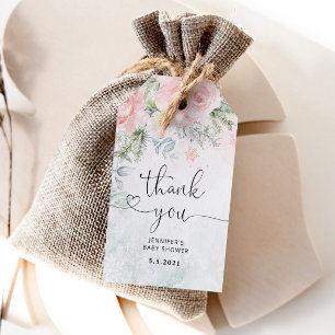 Blush winter thank you  gift tags