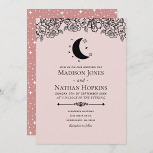 Blush Witchy Gothic Elegant Tarot Card Wedding