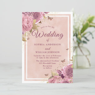 Blush Wonderland: Gorgeous Blush Floral Wedding Invitation