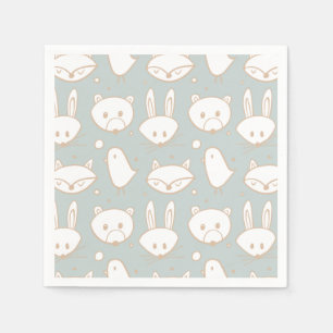 Blush Woodland Creatures   Paper Napkins