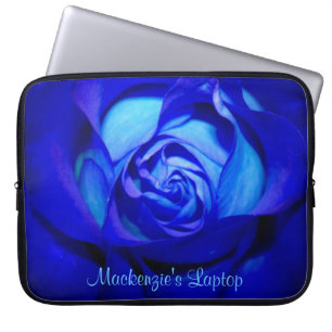 Blushed Blue Rose Laptop Sleeve *Personalise*