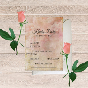 Blushed Floral Vintage RSVP Cards