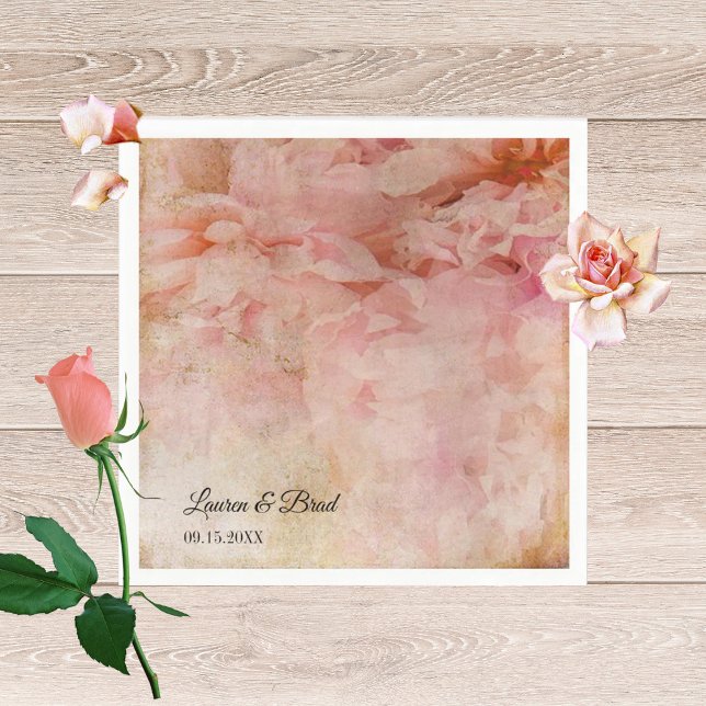 Blushed Floral Vintage Wedding Napkins (Creator Uploaded)