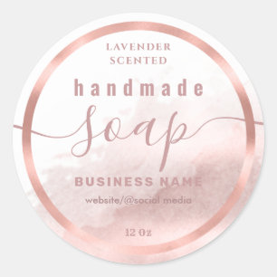 Blushed watercolor script handmade soap label