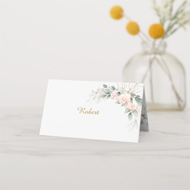 BlushFloralWedding-Place Holder Single Place Card (Front)