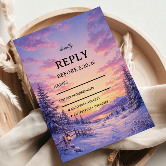 Blushing Alpine Sunset Beyond RSVP Card (Creator Uploaded)