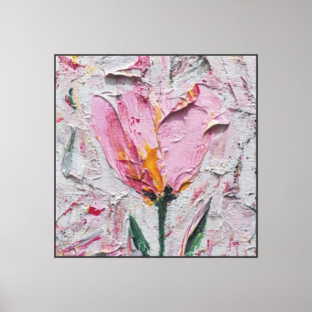 Blushing Bloom Abstract Tulip Canvas Print (Front)