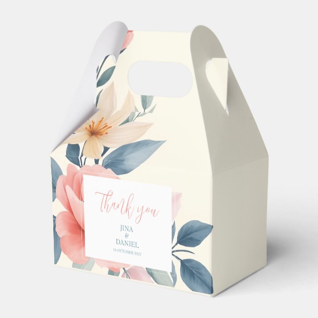 Blushing Bloom  Favour Box (Front Side)