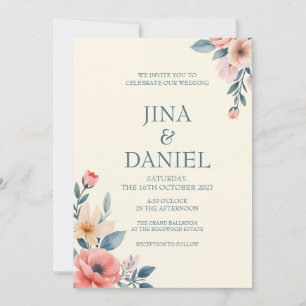 Blushing Bloom  Invitation