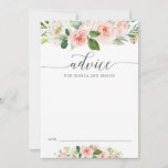 Blushing Blooms Advice Card for Bride and Groom<br><div class="desc">Have your wedding guests share their advice for the newlyweds with this matching Blushing Blooms card. Easily edit with your names.</div>