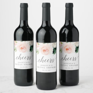 Blushing Blooms Bridal Shower Favours Wine Labels