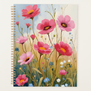 Blushing Blooms Pink Flower Meadow Floral Planner