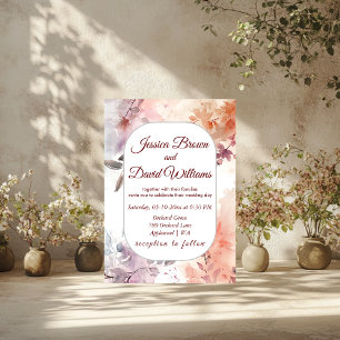 Blushing Blooms Watercolor Wedding Invitation