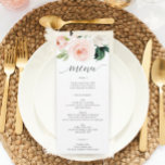 Blushing Blooms Wedding Menu - Wedding Menus Invitation<br><div class="desc">This beautiful menu is perfect for your next event! Easily edit the menu items and display this beautiful design on each plate! See the entire collection for more items!</div>