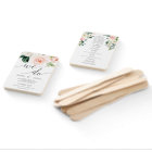 Blushing Blooms Wedding Program Fan Timeline