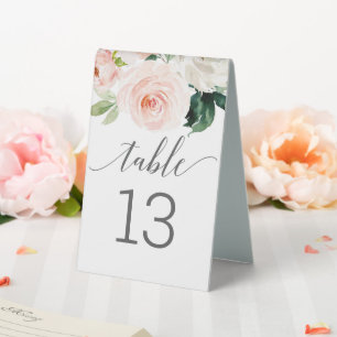 Blushing Blooms Wedding Table Numbers Table