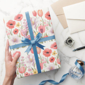 Blushing Blooms Wrapping Paper