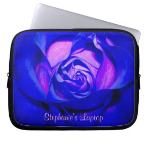 Blushing Blue Rose Laptop Sleeve *Personalise*
