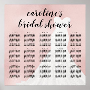 Blushing Blush Bride Dress Bridal Seating Chart