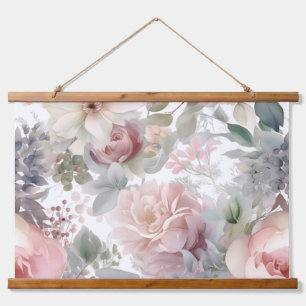 Blushing Bridal Ballet Botanical Hanging Tapestry