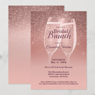 Blushing Bridal Brunch Sparkle Invitation