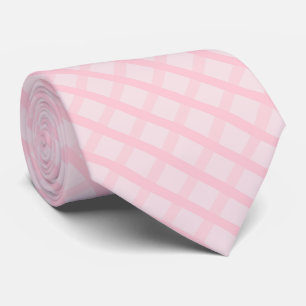 Blushing Bride And Tea Rose Pink Gingham Pattern Tie