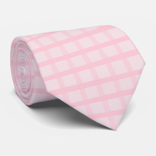 Blushing Bride And Tea Rose Pink Gingham Pattern Tie