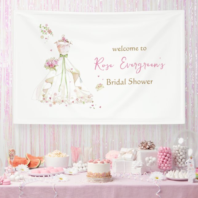 Blushing Bride in Bloom Bride to Be Banner (Party)