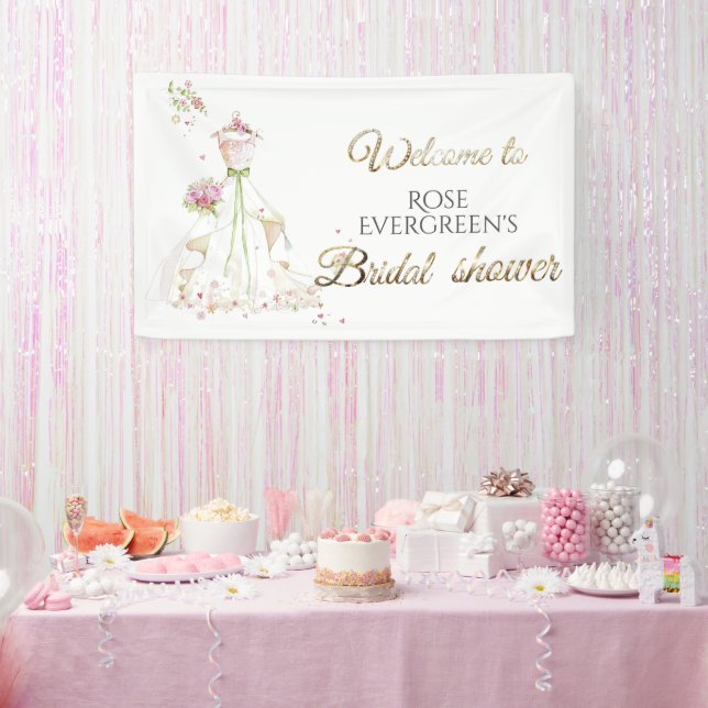 Blushing Bride in Bloom Bride to Be Banner (Party)