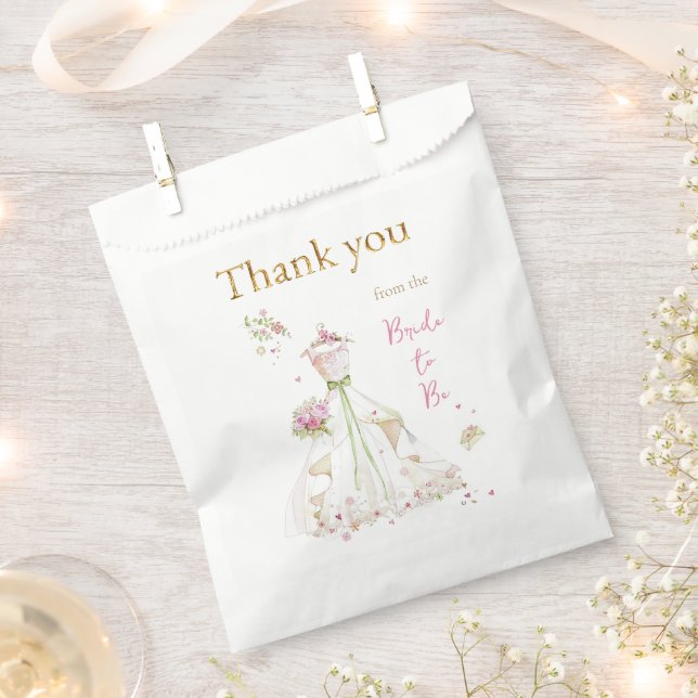 Blushing Bride in Bloom Bride to Be Favour Bag (Clipped)