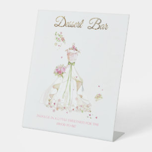 Blushing Bride in Bloom Bride to Be Pedestal Sign