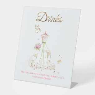 Blushing Bride in Bloom Bride to Be Pedestal Sign