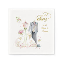 Blushing Bride in Bloom Cheers Bride & Groom