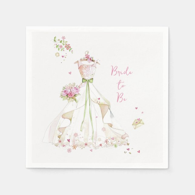 Blushing Bride in Bloom Napkin (Front)
