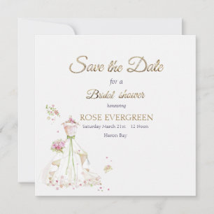 Blushing Bride in Bloom Save The Date