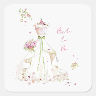 Blushing Bride in Bloom Square Sticker