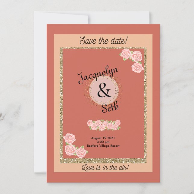 Blushing Bride Mauve Floral Save the Date Invitation (Front)
