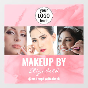 Blushing Coral Pink Makeup Studio Photo Logo