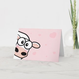 Blushing Cow and Hearts Greeting Card