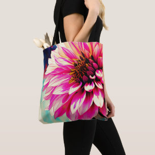 Blushing Dahlia Watercolor Elegance Tote Bag