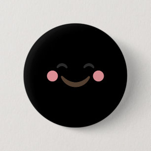 Blushing Emoticon Shirt Yellow Halloween  6 Cm Round Badge