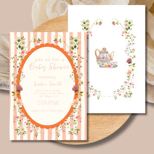 Blushing Garden Whimsical Wreath Baby Shower Invitation