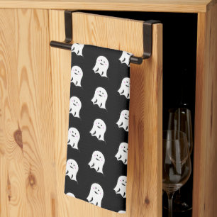 Blushing Ghost Cute Halloween Tea Towel