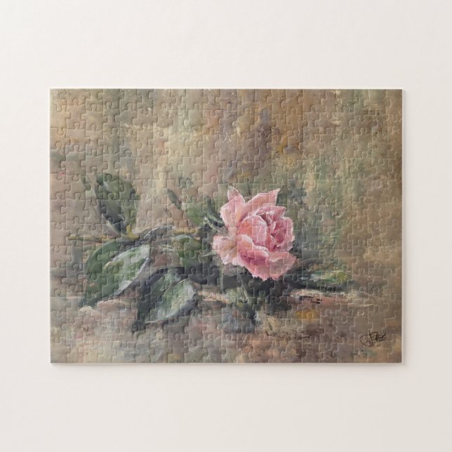 Blushing Grace Rose Jigsaw Puzzle (Horizontal)